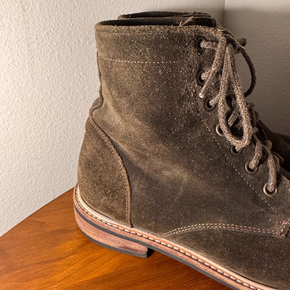 Nisolo Amalia All-Weather Suede Leather Boot in Dark Olive Size 10 - Picture 3 of 10